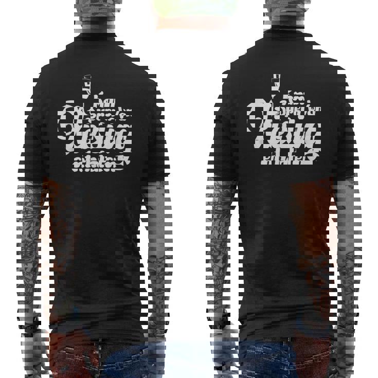 May Contain Traces Of Riesling Wine Lovers Joke Motif Men's Back Print T-Shirt