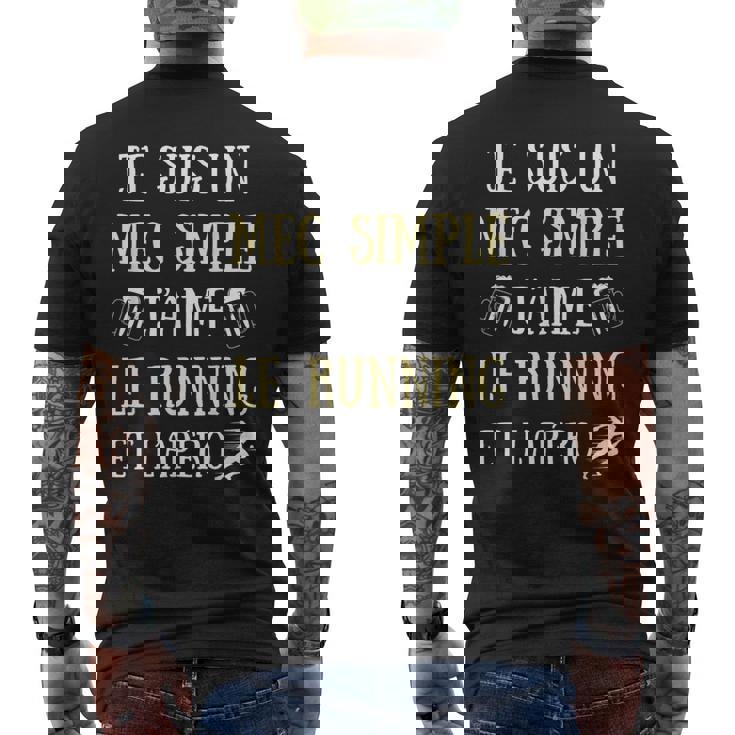 Mec Simple Running Apéro Homme Humour Course À Pied Cadeau T-shirt imprimé au dos