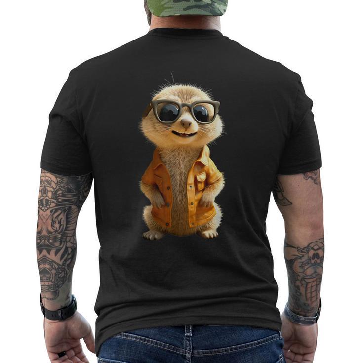 Meerkat With Sunglasses Animal Lovers Cute Surikate T-Shirt mit Rückendruck