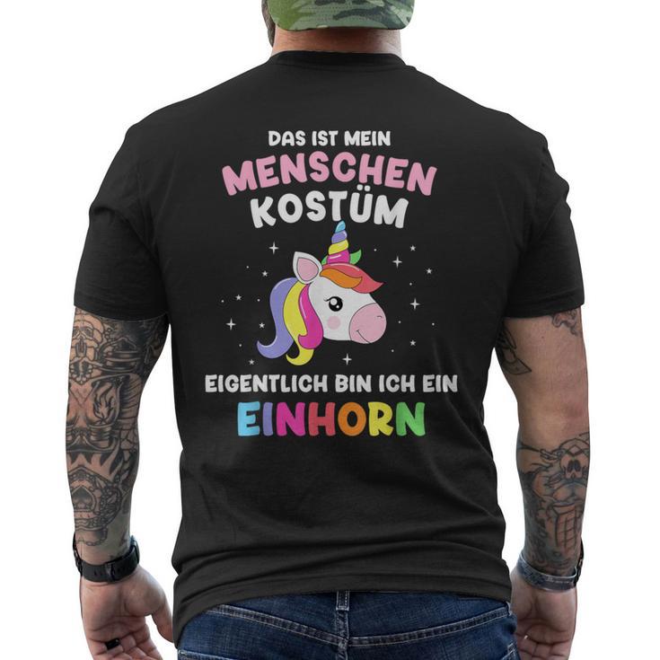 Mein Menschen Bin Einhorn For Carnival T-Shirt mit Rückendruck