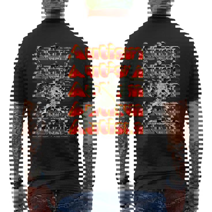 Meme Autism Skeleton Camiseta Hombre Estampado Espalda