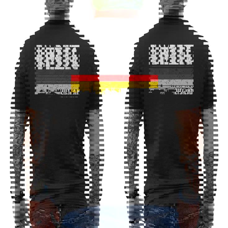 Mi Hamburgo Skyline Alemania Hogar Ciudad Souvenir Camiseta Hombre Estampado Espalda