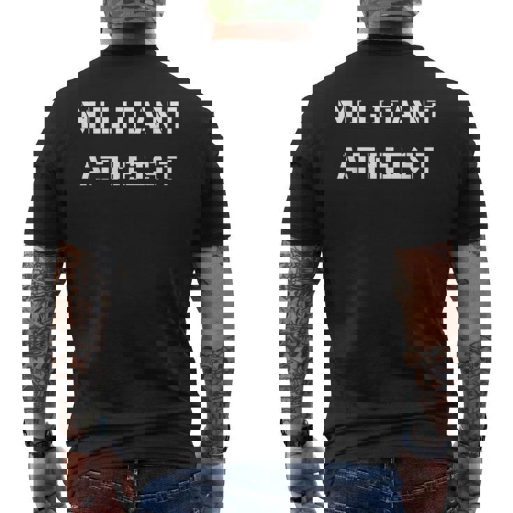 Militant Atheist Anti Religion No God Men's Back Print T-Shirt