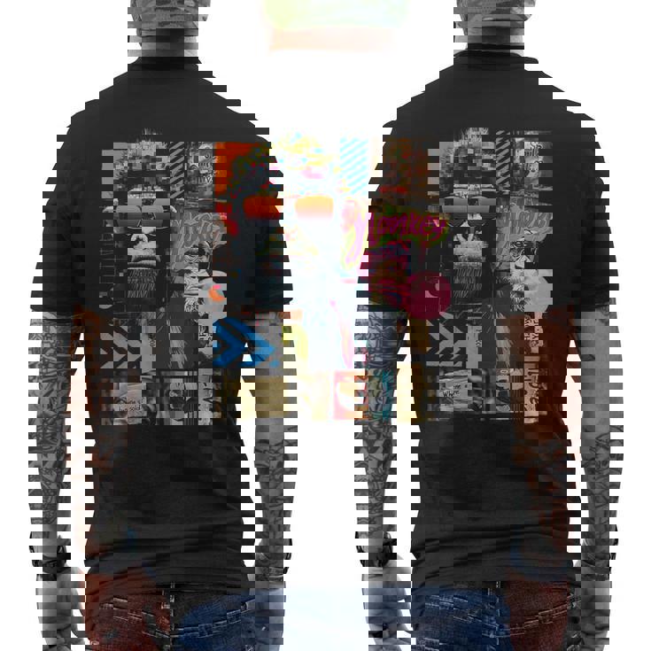 Mono Frontprint Arte Gráfico Animal Obra De Arte Monkey Camiseta Hombre Estampado Espalda