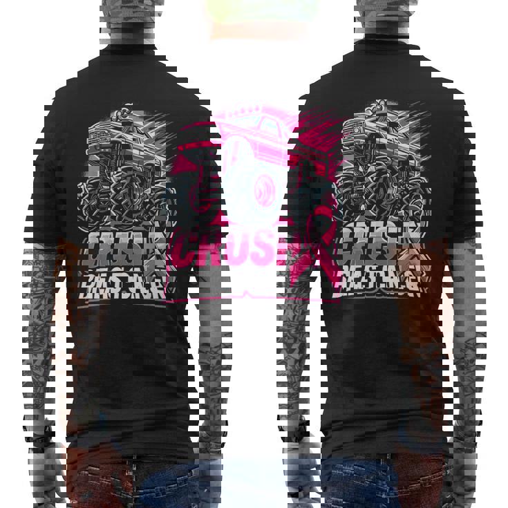 Monster Truck Pink Breast Cancer Awareness Men's Back Print T-Shirt