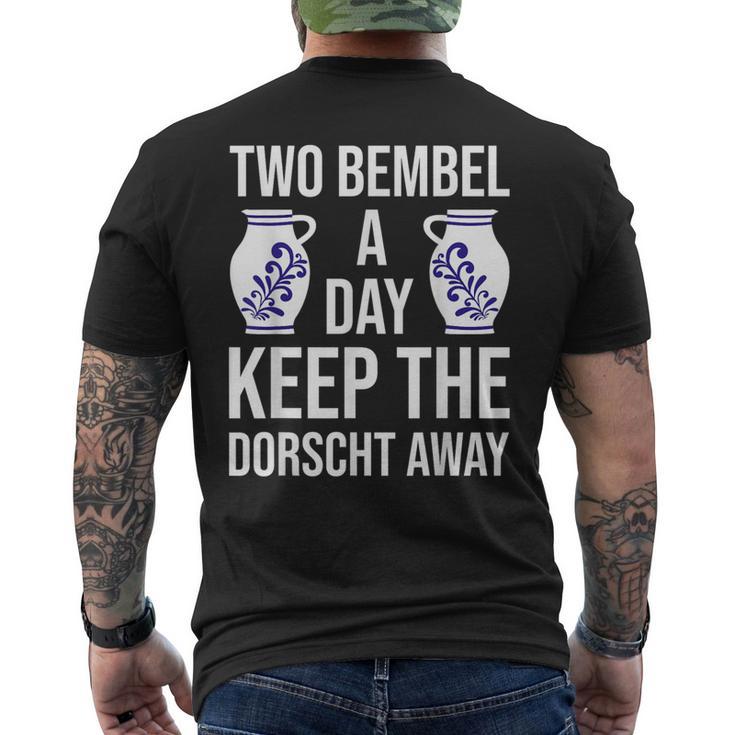 Mostkrug Abbelwoi Jug Bembel Frankfurt Äppler T-Shirt mit Rückendruck