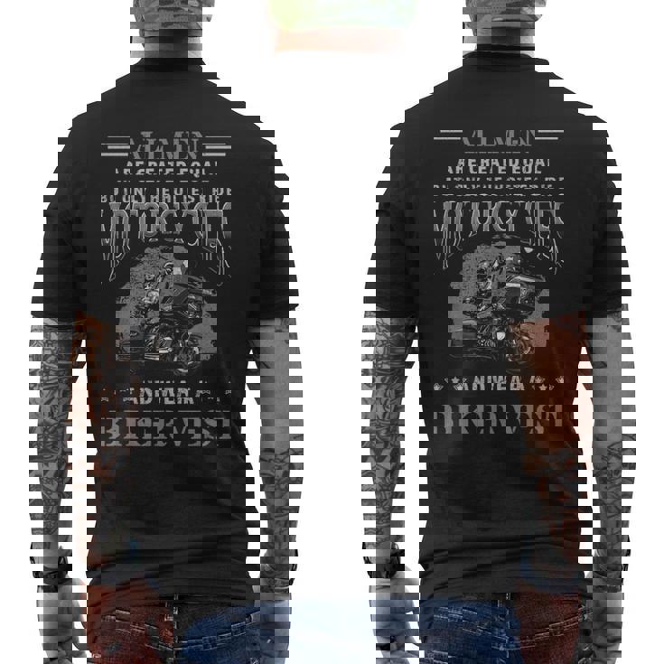 Motociclista Y Rockero En Blanco Y Negro Que Dice Camiseta Hombre Estampado Espalda