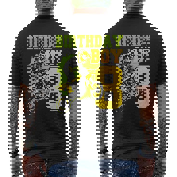 Motocross Mx 8º Regalo 8 Años De Edad Dirt Bike Fiesta De Cumpleaños Camiseta Hombre Estampado Espalda