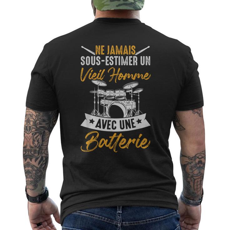 Musicien Unieil Homme Avec Une Batterie Drummer Batteur T-shirt imprimé au dos