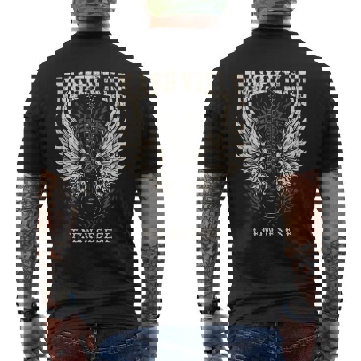 Nashville Tennessee Alas De Guitarraintage Sin Mangas Camiseta Hombre Estampado Espalda