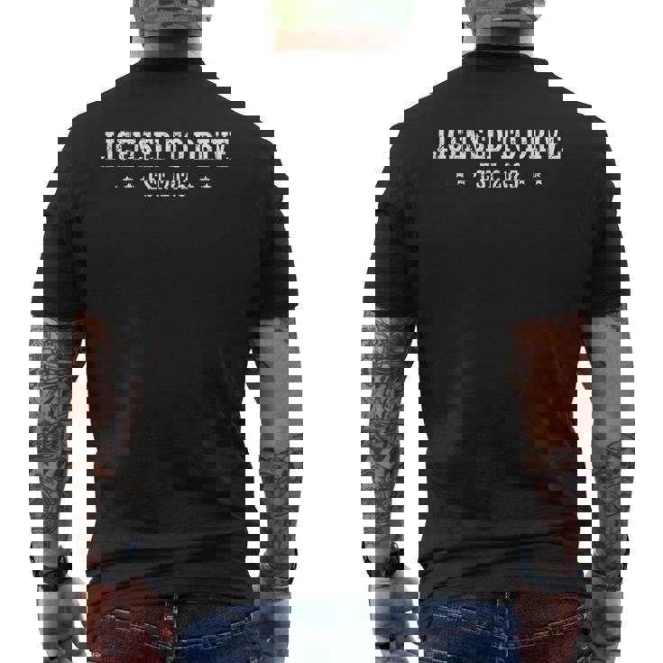 New Driver 2025 N Boys Male Driver License N Driver Men's T-shirt Back Print