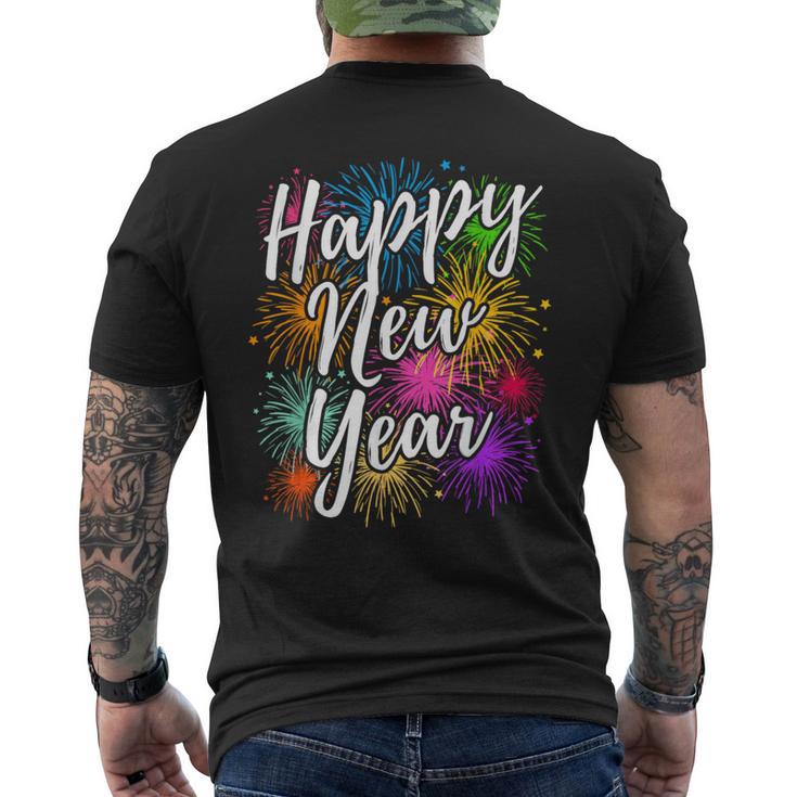 New Year's Eve Party Outfit Decoration Fireworks New Year Happy New Year T-Shirt mit Rückendruck