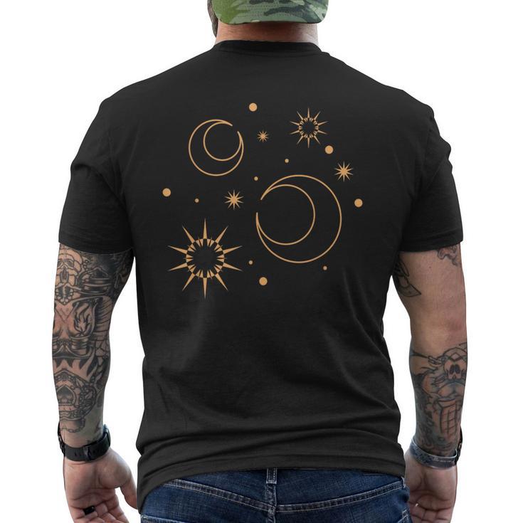 Night Star Moon Sun Sky Stars Esoteric Astrology T-Shirt mit Rückendruck