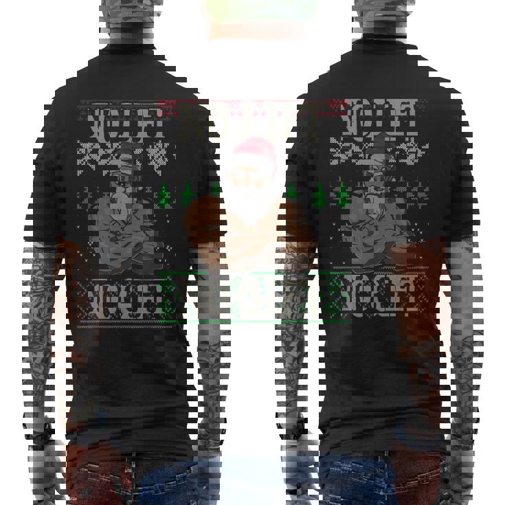 No Lift No Santa Claus Ugly Christmas Gym Workout X-Mas Men's Back Print T-Shirt