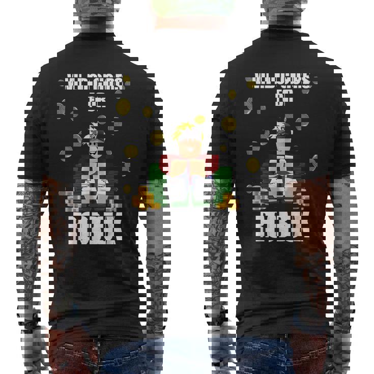 Noob & Professional Gamer Will Do Chores For Robux Men's T-shirt Back Print Noob & Professional Gamer Will Do Chores For Robux Men's T-shirt Back Print