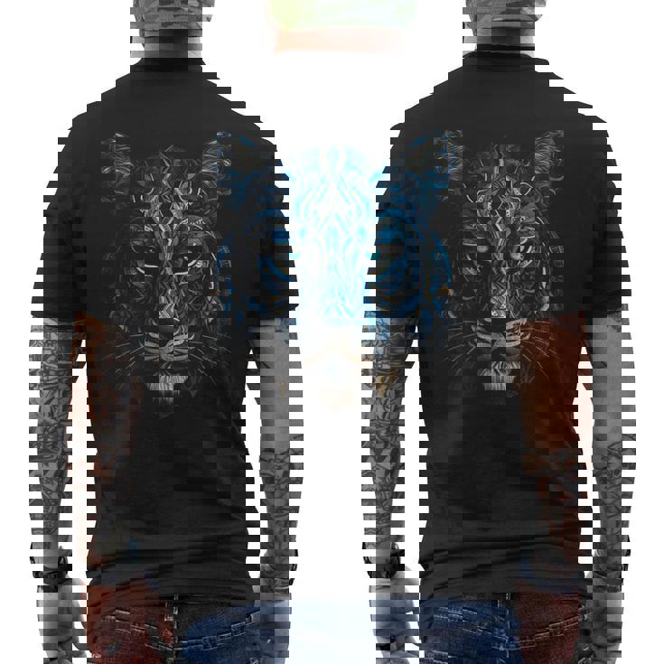 Obra De Arte Tigre Ojos Azules Arte Animal Tigre Camiseta Hombre Estampado Espalda