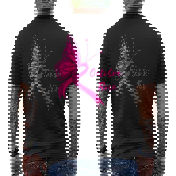 T-shirt 'En Octobre Je Porte Du Rose' - Soutien Cancer Du Sein - Col En V - Pour Femmes, Hommes, Enfants - 5