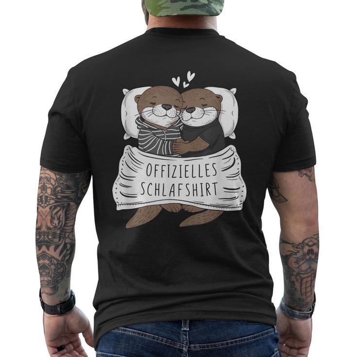 Official Sleep Cute Otter Couple Sleep T-Shirt mit Rückendruck