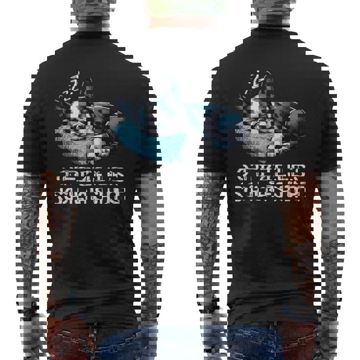 Offizielles Schlaf Boston Terrier Hund Hunde Liebhaber T-Shirt mit Rückendruck