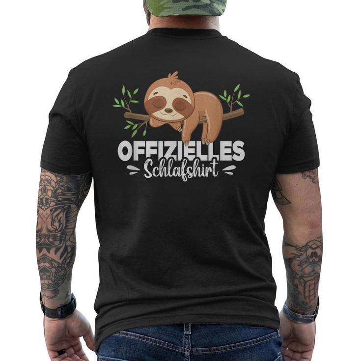 Offizielles Schlaf Faultier S T-Shirt mit Rückendruck