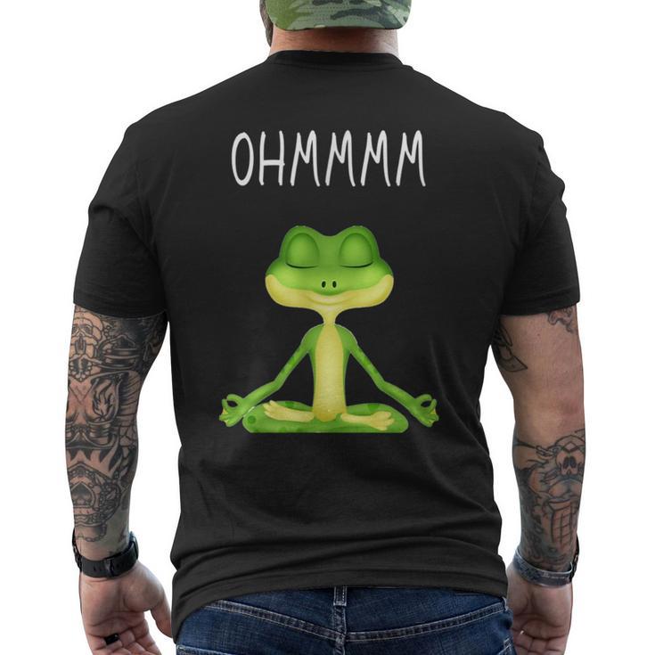 Ohmmmm With Saying Frog Meditation S T-Shirt mit Rückendruck