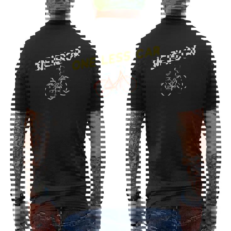 One Less Car Bike Cyclist & Vegan Environmentalist Men's Back Print T-Shirt