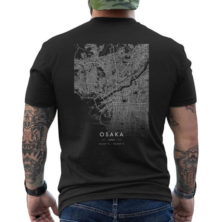 Osaka Japón City Coordenadas Skyline City Mapa Camiseta Hombre Estampado Espalda