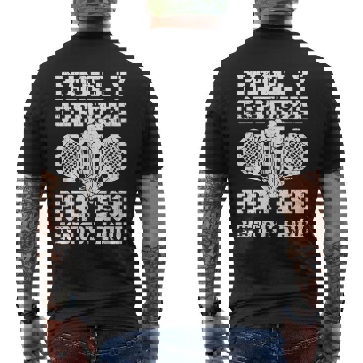 Pádel Padelista Pala Tenis Padel Y Cerveza Camiseta Hombre Estampado Espalda