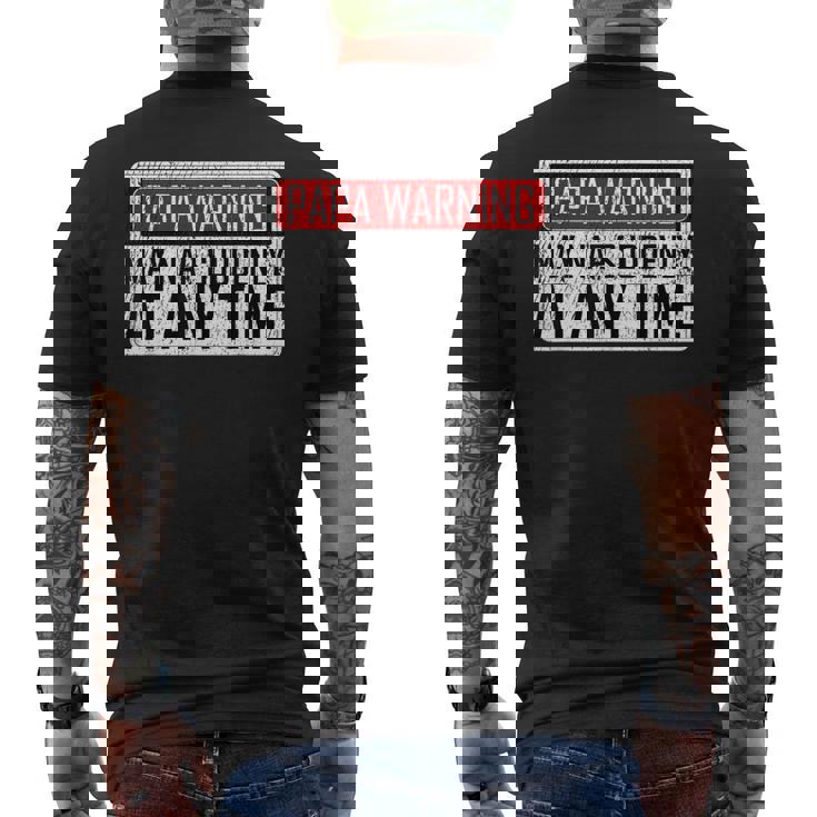 Papa Warning Sign May Nap Suddenly Men's T-shirt Back Print