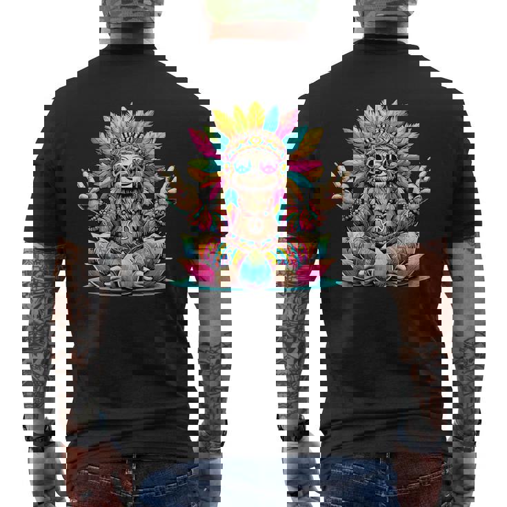 Paresseux Hippie Signe De La Paix Fête Des Années 70 Et Costume Des Années 60 Années 70 T-shirt imprimé au dos