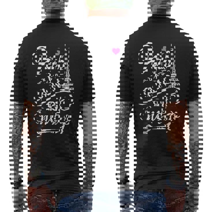 Paris Lover Tee Paris Is Calling And I Must Go Men's Back Print T-Shirt
