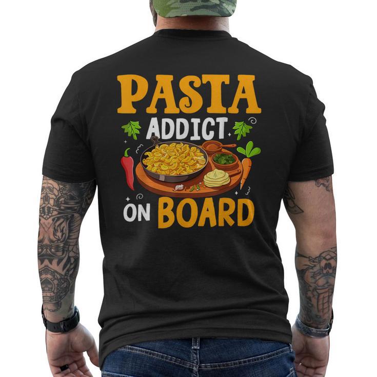 Pasta Addict On Board Pasta Party Men's Back Print T-Shirt - Monsterry