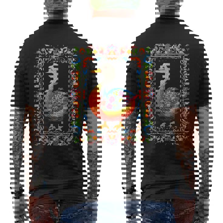 Pato Colorido Arte Flores Gráfico Animal Motivo Pato Camiseta Hombre Estampado Espalda