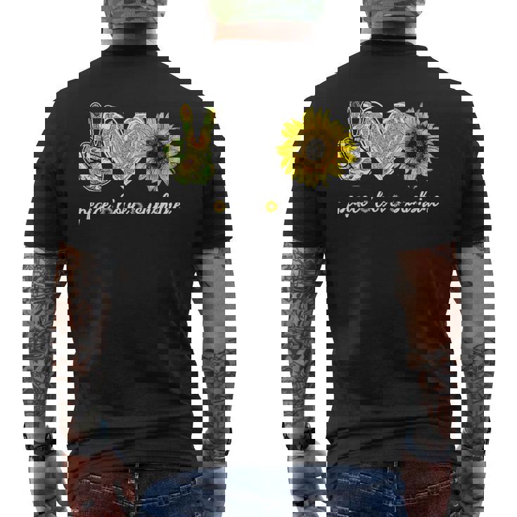Peace Love Tournesol Hippie Amoureux De Tournesol T-shirt imprimé au dos