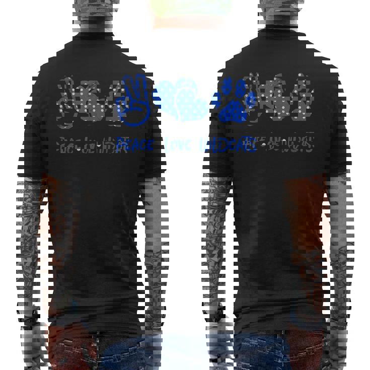 Peace Love Wildcats Kentucky Ky Pride Grunge Men's T-shirt Back Print