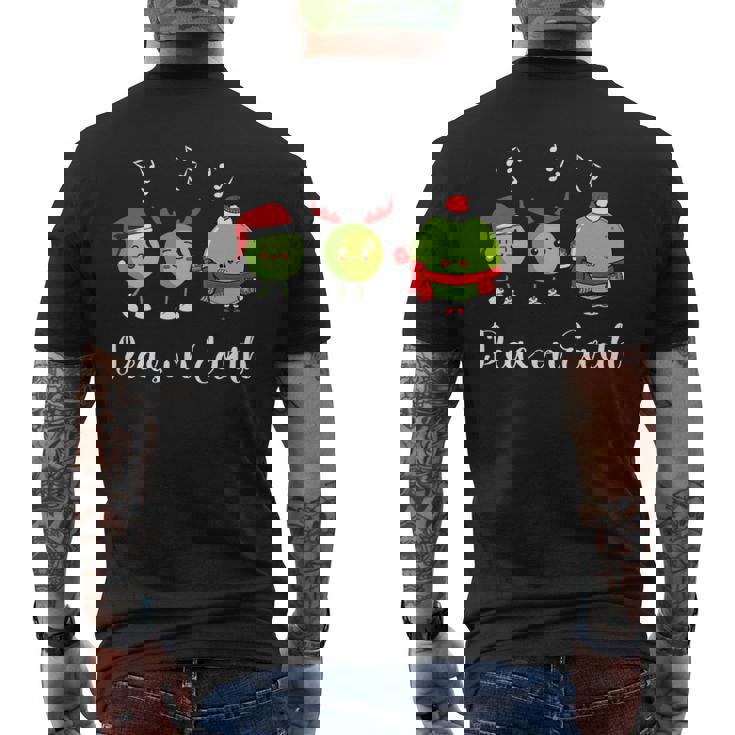 Peas On Earth Peace On Earth Christmas Pun Premium Men's Back Print T-Shirt
