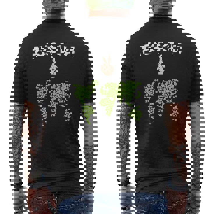 Peas Out Hip World Peace On Earth Pun Achieved World Peas Premium Men's Back Print T-Shirt