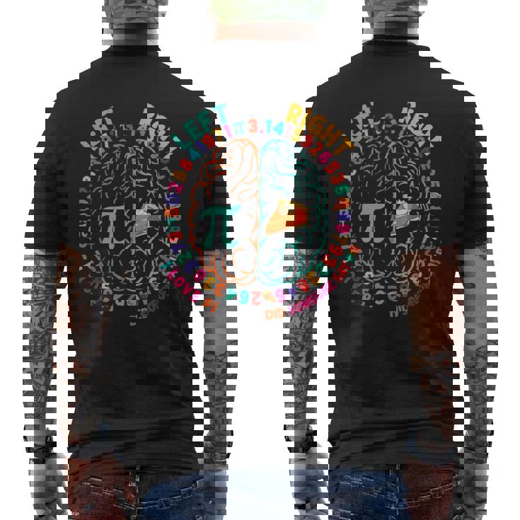 Pi Day Left And Right Pie Math Student And Teachers Men's T-shirt Back Print