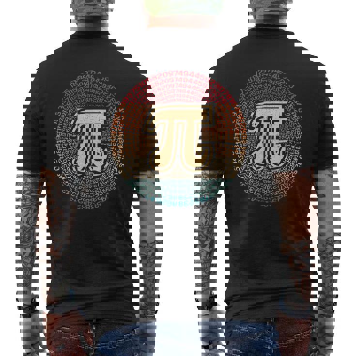 Pi Day Math Teacher Student 314 Retro Men's Back Print T-Shirt