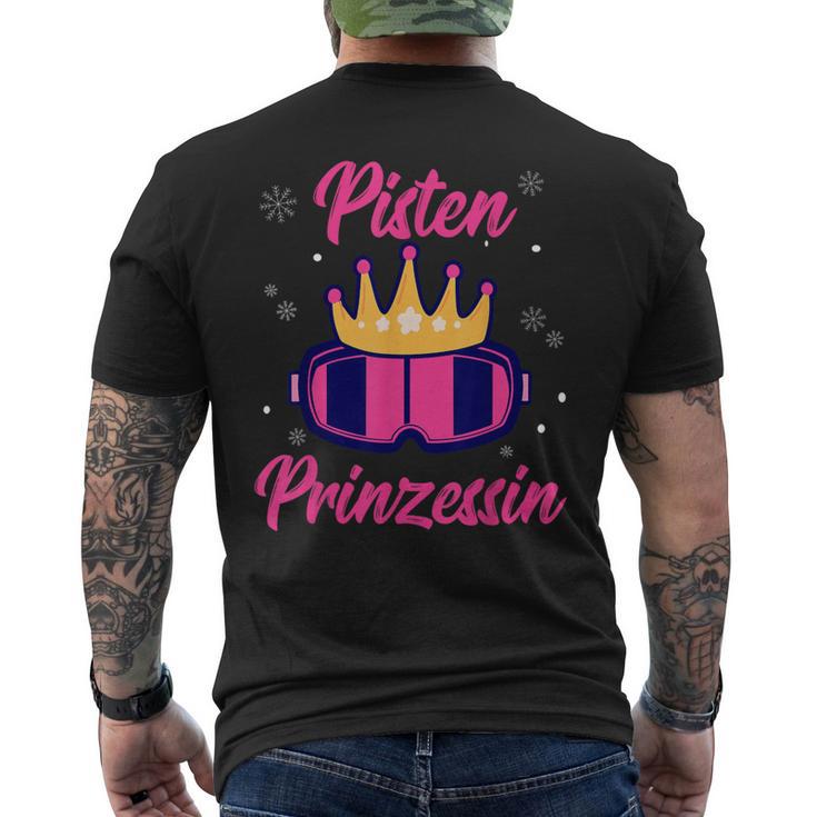 Pisten Prinzessin Skifahren Skiurlaub Snowboard Apres Ski T-Shirt mit Rückendruck