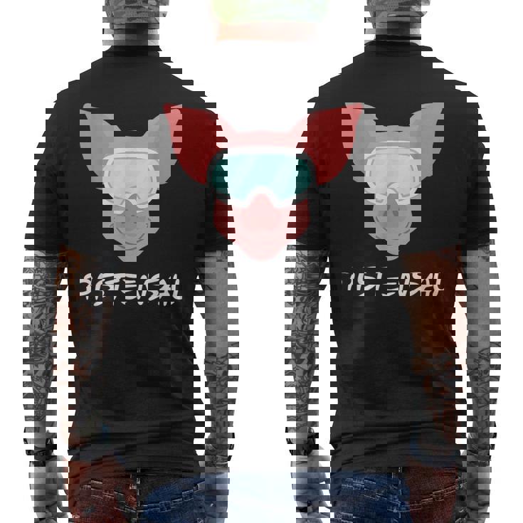 Pistensau Apres Ski Skiing Holiday T-Shirt mit Rückendruck