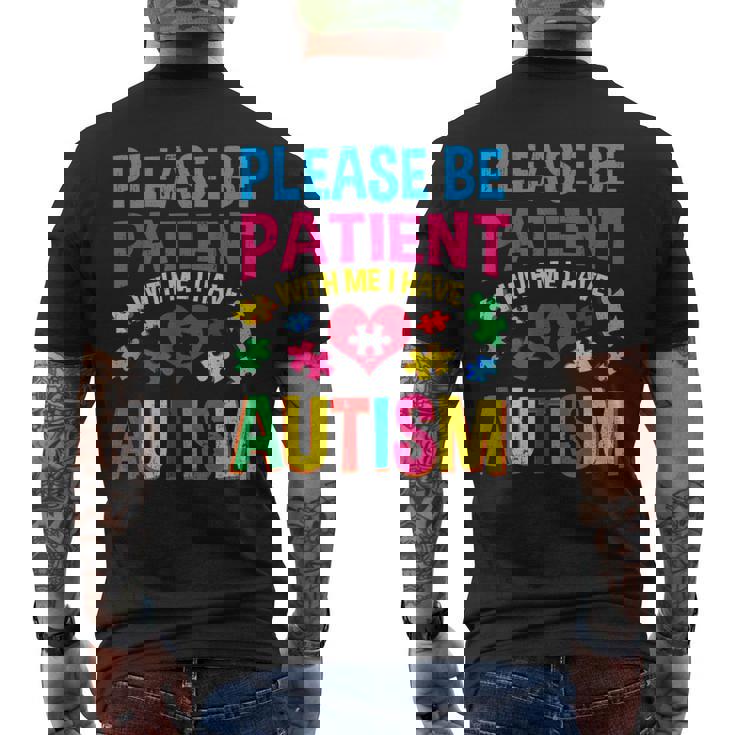 Please Be Patient With Me I Have Autism Vintage Men's Back Print T-Shirt