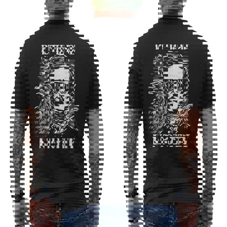 Poesía Poesía Edgar Allan Poe Con Raven Gothic Horror Escritor Camiseta Hombre Estampado Espalda
