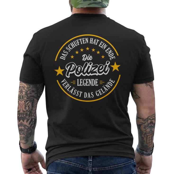 Polizist Rente 2023 A Real Legend Leaves The Terrain T-Shirt mit Rückendruck