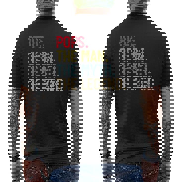Pops The Man The Myth The Legend Father's Day For Grandpa Men's T-shirt Back Print