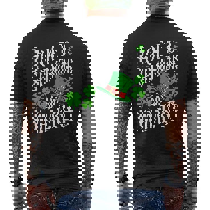 Prone To Shenanigans And & Malarkey St Patrick's Day Green Men's T-shirt Back Print