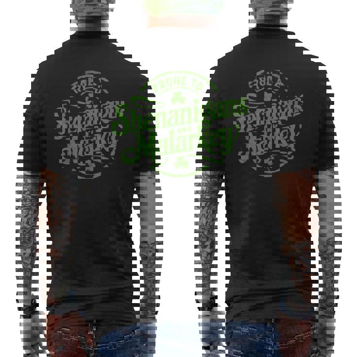 Prone To Shenanigans Malarkey Clovers St Patrick's Day Men's T-shirt Back Print
