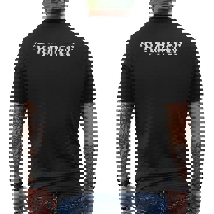 Pumpkin Quote Lazy Halloween Costume Trick Or Treat Tank Top Men's Back Print T-Shirt