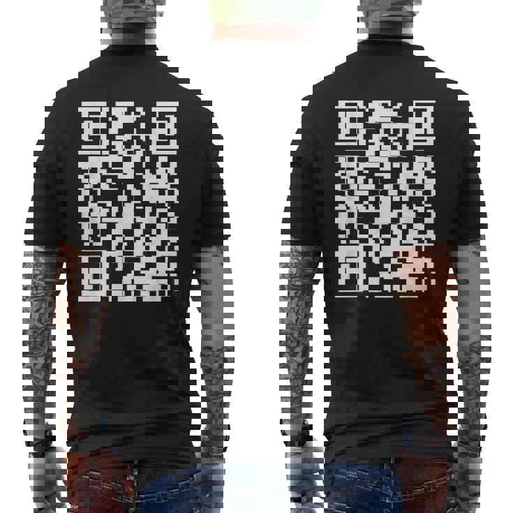 Qr Scan Code Adult Sarcasm Humor FCk You White Men's T-shirt Back Print