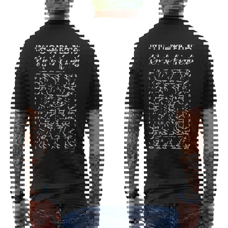 If You Can Read This Let's Be Friends Granny Squares Men's Back Print T-Shirt